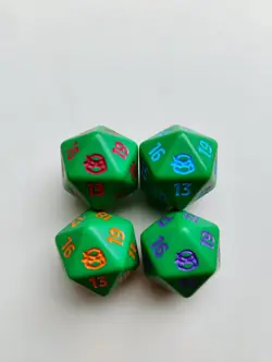 TMNT Magic The Gathering - Complete Set of 4 Spindown Dice - Image 1
