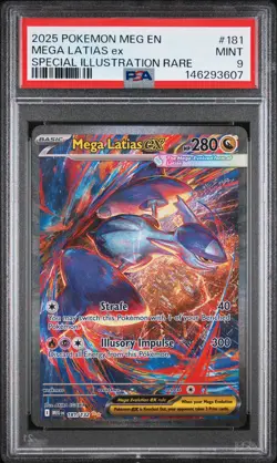 2025 POKEMON MEG EN-MEGA EVOLUTION #181 MEGA LATIAS EX PSA 9 - Image 1