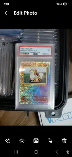 Pokemon TCG Growlithe Reverse Holo Legendary Collection 45/110 PSA 7 - Image 2