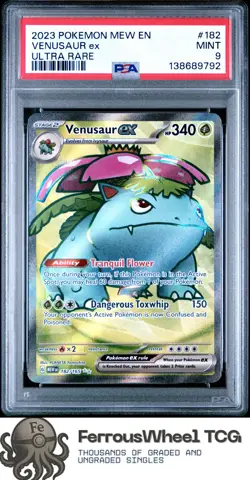 Venusaur Ex #182 - 2023 Pokemon Mew En-151 - PSA 9 - Image 1