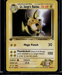 Pokemon 1st Edition LT. SURGE'S RAICHU, ARTICUNO, MAGNETON, GLOOM, GIO NIDOQUEEN - Image 1