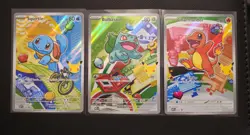 Pokemon First Partner Illustration Kanto Bulbasaur Charmander Squirtle 37 38 39 - Image 1