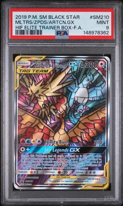 Moltres / Zapdos / Articuno GX #SM210 2019 Pokemon Black Star Promo PSA 9 - Image 1