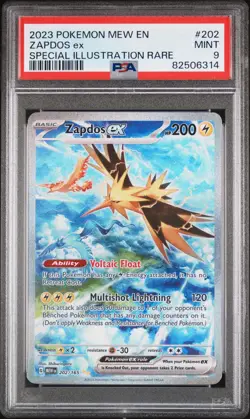 Pokemon Zapdos ex 202/165 SV 151 Holo PSA 9 2023 - Image 1