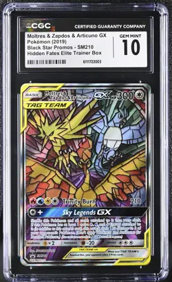 2019 POKEMON BLACK STAR PROMOS MOLTRES & ZAPDOS & ARTICUNO GX CGC 10 GEM MINT - Image 1
