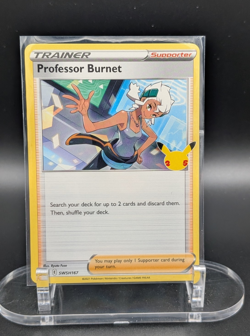Professor Burnet #SWSH167 (Celebrations Promo) Pokemon 25th Anniversary Stamp NM - Image 1
