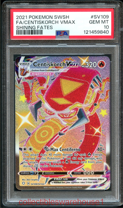 Pokemon Shining Fates Centiskorch VMAX SV109 PSA 10 - Image 1