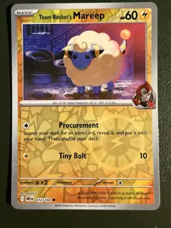 Pokemon TCG Team Rocket's Mareep 72/182 SV10 Destined Rivals Reverse Holo NM - Image 1