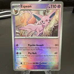 Espeon (Master Ball Pattern) - 033/131 - Prismatic Evolutions Pokemon TCG - Image 1