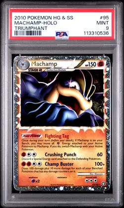 2010 POKEMON TRIUMPHANT MACHAMP PRIME #95 ULTRA RARE PSA 9 MINT #113310536 - Image 1