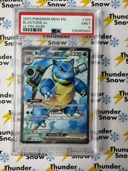 Blastoise ex #184 Ultra Rare 2023 Pokemon Mew 151 PSA 9 - Image 1