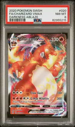 Pokemon Charizard VMAX 020/189 Darkness Ablaze Ultra Rare Holo PSA 8 2020 Engli… - Image 1