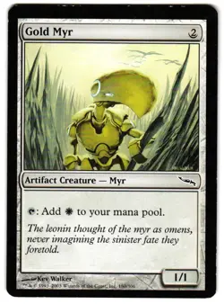 Magic_the_gathering Mirrodin Gold Myr #180 2003,MTG,LP Common - Image 1