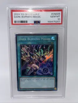 2024 YuGiOh! LDK2 Dark Burning Magic SECRET RARE PSA 10 GEM LIMITED ED. #ENS05 - Image 1