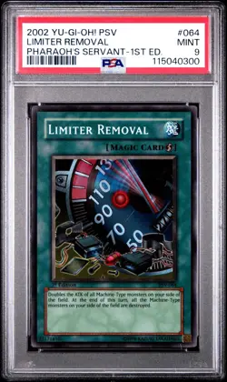 2002 Yu-Gi-Oh! Limiter Removal Pharaoh's Servant PSV 1st Edition Super PSA 9 - Image 1