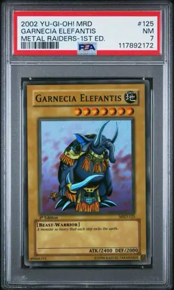 2002 Yu-Gi-Oh! Garnecia Elefantis Metal Raiders MRD 1st Edition Super Rare PSA 7 - Image 1