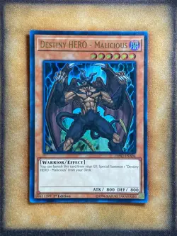 Yugioh Destiny HERO - Malicious LEHD-ENA04 Ultra Rare 1st Ed LP - Image 1