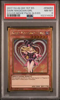 1st Ed Dark Magician Girl Gold Edition 2017 Yu-Gi-Oh! MVP1-ENG56 PSA 8 NM-MINT - Image 1