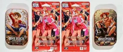 One Piece Tin Set Luffy & Ace Lot Of 2 and 6x One Piece Sleeves Bundle - Image 2
