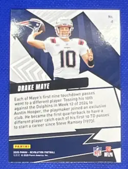 2025 Panini Revolution Shockwave Drake Maye #4 Patriots Holographic NFL - Image 2