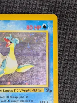 Pokemon TCG Lapras Fossil Holo Unlimited Rare Card 10/62 WOTC, MP Condition - Image 4