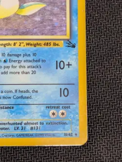 Pokemon TCG Lapras Fossil Holo Unlimited Rare Card 10/62 WOTC, MP Condition - Image 5