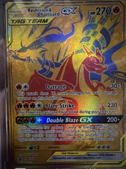 Pokemon TCG Reshiram Charizard GX SM247 Promo Full Art Holo Card - Image 1