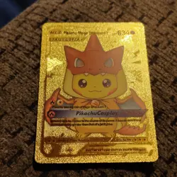 Pokemon PikachuCosplay Mega Charizard TAG COSPLAY Full Art Foil Metal Card 634 - Image 1