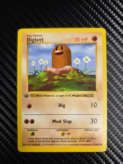 Diglett First Edition Shadowless Pokemon TCG WOTC 47/102 - Image 1