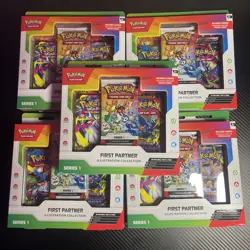 5 Pokemon First Partner Illustration Collection Series 1 - FACTORY SEALED - Image 1