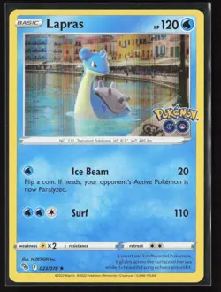 Lapras 023/078 Holo Rare Pokemon GO Pokemon TCG NM - Image 1