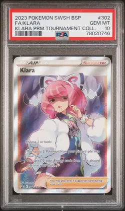 2023 Pokemon SWSH Black Star Promo Premium #302 Full Art Klara PSA 10 Gem Mint - Image 1