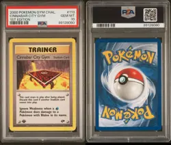 2000 Pokemon Gym Challenge 1st Edition Cinnabar City Gym PSA 10 Gem Mint 113/132 - Image 1