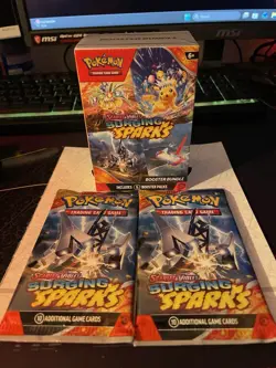 Pokemon Booster Box Scarlet & Violet: Surging Sparks + 2 Pks (Sealed, English) - Image 1