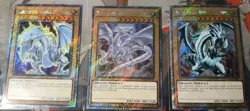 3x Blue-Eyes White Dragon Platinum Secret Rare Playset RA03 RA04 YuGiOh! TCG NM - Image 1