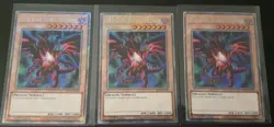 3x Red-Eyes Black Dragon 4th Art Platinum Secret Rare RA04-EN109 Yugioh Playset - Image 1