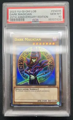 Yu-Gi-Oh Dark Magician 25th Anniversary Edition LOB-EN005 PSA 10 GEM MT (2023) - Image 1