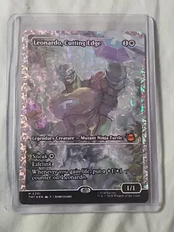 Leonardo Cutting Edge Showcase Fracture Foil M/NM English MTG TMNT Trading Card - Image 1