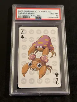 *POP 3* 2006 POKEMON CENTER 10TH ANV PLAYING CARDS YELLOW PARAS/PARASECT PSA 10 - Image 1