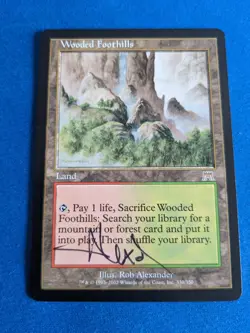 Wooded Foothills 1x MtG **Artist Signed** Onslaught SP/NM **See Pictures!** - Image 1