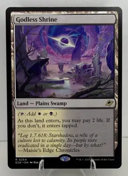 MTG EOE-0254 Godless Shrine Edge of Eternities Rare Shock Land - Image 1