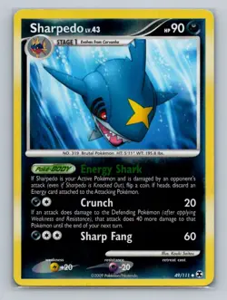 Pokemon Rising Rivals #49/111 Sharpedo Reverse Holo Uncommon - Image 1