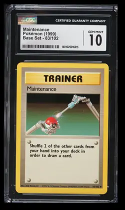 1999 Pokemon Base Set Maintenance CGC 10 English #83/102 Uncommon - Image 1