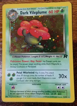 Dark Vileplume 13/82 Insufficient Black Ink Error Misprint Team Rocket Pokemon - Image 1