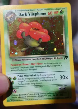 Dark Vileplume 13/82 Insufficient Black Ink Error Misprint Team Rocket Pokemon - Image 4