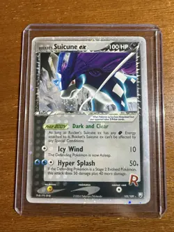 Pokemon Rocket’s Suicune EX Team Rocket Returns Holo Rare 105/109 MP - Image 3