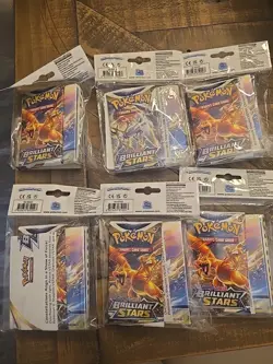 Pokemon TCG Sword & Shield BRILLIANT STARS Mini Portfolio+Booster Pack Lot of 6 - Image 2