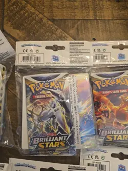 Pokemon TCG Sword & Shield BRILLIANT STARS Mini Portfolio+Booster Pack Lot of 6 - Image 4
