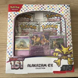 Alakazam Ex Pokemon 151 Scarlet & Violet Sealed Collection with 4 Booster Packs - Image 1