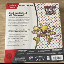 Alakazam Ex Pokemon 151 Scarlet & Violet Sealed Collection with 4 Booster Packs - Image 2